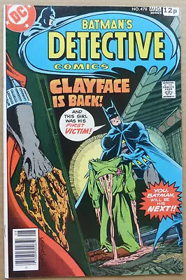 Buy DETECTIVE COMICS #478, KEY ISSUE WITH 1st APPEARANCE OF 3rd  CLAYFACE , VF+ • 22£
