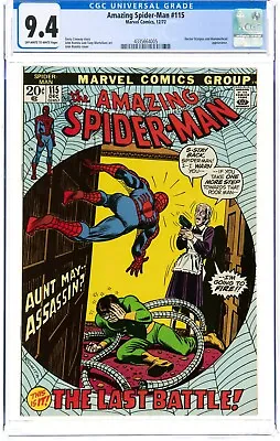 Buy Amazing Spider-man #115 Cgc 9.4 Ow-w Marvel Comics Dec 1972 Dr Octopus New Case • 197.64£
