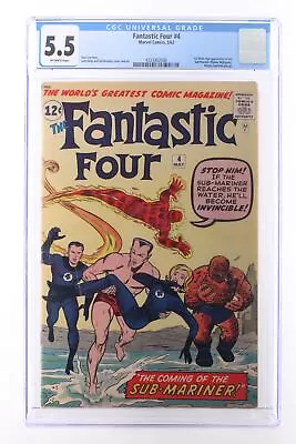 Buy Fantastic Four #4 - Marvel Comics 1962 CGC 5.5 1st Silver Age App Sub-Mariner • 2,401.99£
