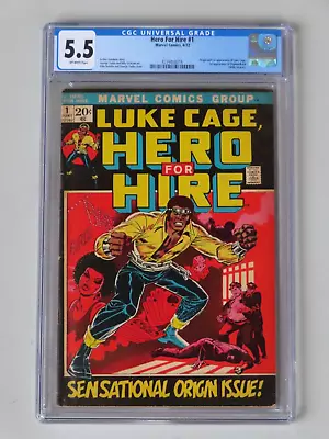 Buy Hero For Hire #1 (1972) - CGC 5.5 - Bronze Age Premiere Issue - FIRST Luke Cage • 203.98£
