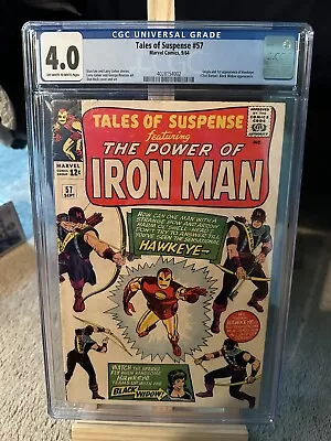 Buy Tales Of Suspense #57 CGC 4.0 Key 1st App Of Hawkeye Marvel Comic Iron Man  1964 • 332.06£