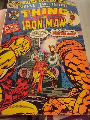 Buy Marvel Comics 'the Thing And Iron Man'' Vg Rare Bronze Uk Issue 12 Nov. 1975 12p • 1.50£