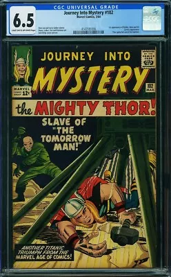 Buy Journey Into Mystery 102 Cgc 6.5 Ltow Pages 1st Balder Hela Sif Thor Hammer  B3 • 379.48£