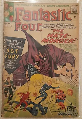 Buy Fantastic Four  #21  Fr/gd  1st Hate Monger • 75£