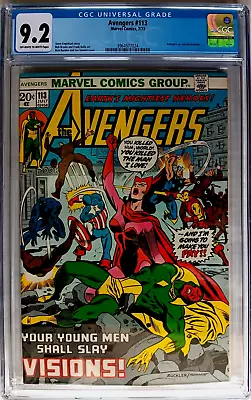 Buy AVENGERS #113 CGC 9.2 OW-W 1973 Sinnott & BUCKLER Nice Cover THOR, Black Panther • 78.27£