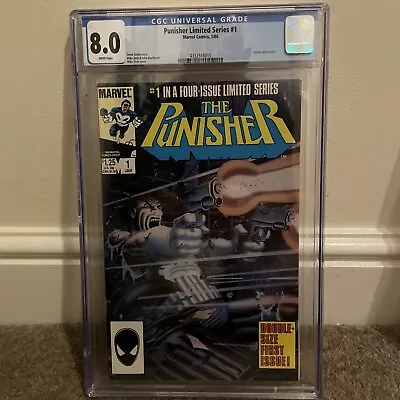 Buy The Punisher Limited Series #1 CGC 8.0  White Pages  1986 MCU • 120£