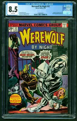 Buy Werewolf By Night #32 CGC 8.5 White Pages 1975 1st Appearance Moon Knight • 1,502.11£