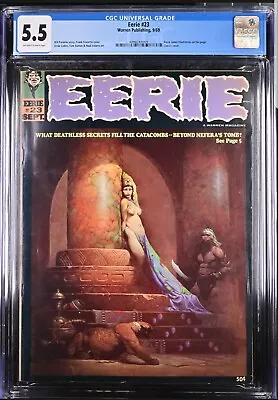 Buy Eerie #23 Cgc 5.5 Classic Frank Frazetta Cover 1969 Warren Magazine • 434.65£