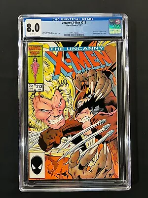 Buy Uncanny X-Men #213 CGC 8.0 (1987) - Wolverine Vs Sabretooth • 34.37£