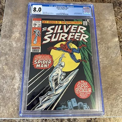 Buy Silver Surfer #14 CGC GRADED 8.0 - J. Buscema Stan Lee  - Spider-Man Cover/story • 180.95£