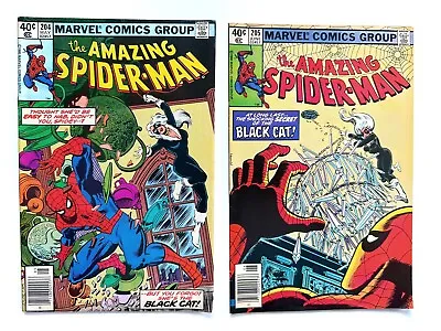 Buy Amazing Spider-Man #204 #205 Black Cat Newsstand 1980 Marvel Comics • 22.52£