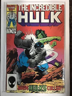 Buy Incredible Hulk #326-high Grade-1st Green Hulk Battles Gray Hulk-bronze Age Key • 15.77£