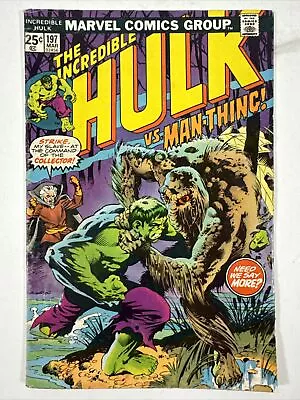 Buy Incredible Hulk #197 1976 Bernie Wrightson Cover Man-Thing Bronze Age • 11.98£