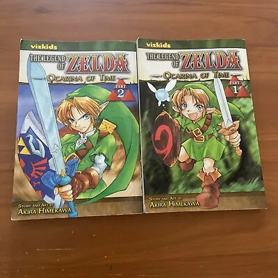 Buy The Legend Of Zelda Ocarina Of Time Part 1 & 2 Manga Books Akira Himekawa • 6.43£