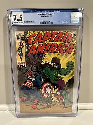 Buy Captain America #110 - Marvel Comics 1969 CGC 7.5 1st Appearance Of Madame Hydra • 160.85£