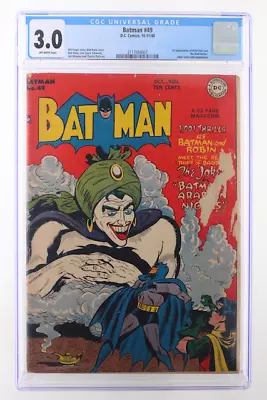 Buy Batman #49 - D.C. Comics 1948 CGC 3.0 1st Appearance Of Vicki Vale And The Mad-H • 1,597.60£