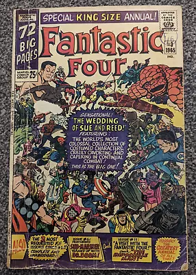 Buy Fantastic Four King Size Annual 4. Silver Age Marvel 1965. Wedding Of Sue & Reed • 14.99£
