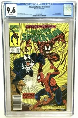 Buy Amazing Spider-Man #362 CGC VERIFIED 9.6 Rare NEWSSTAND 2nd Appearance CARNAGE • 60.26£