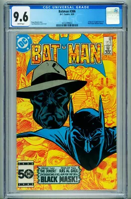 Buy BATMAN #386 CGC 9.6 1985 1st BLACK MASK-WHITE PAGES- 4253099003 • 138.30£