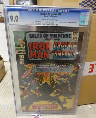 Buy Marvel Comics Tales Of Suspense CGC 9.0 78 1966 Avengers Iron Man • 329.99£