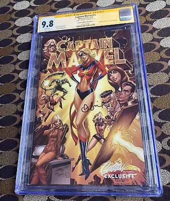Buy 🔥 CGC SS 9.8 🔥 Captain Marvel #1 Signed Brie Larson J Scott Campbell Variant C • 387.77£
