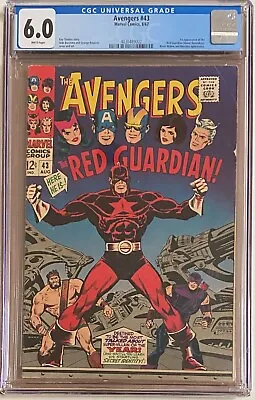 Buy Avengers #43 - 1967 - Key - First Appearance Of The Red Guardian - CGC 6.0 • 160£
