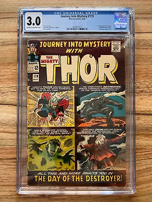 Buy 1965 Journey Into Mystery #119 CGC 3.0 GD/VG Silver Age Marvel Comics US • 111.50£
