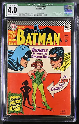 Buy Batman # 181 CGC 4.0  1966 1st Appearance Of Poison Ivy CGC Comic • 298£
