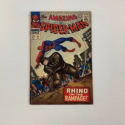 Buy Amazing Spider-Man #43 1966 VG+ 2nd Appearance Of Rhino Cent Copy • 135£