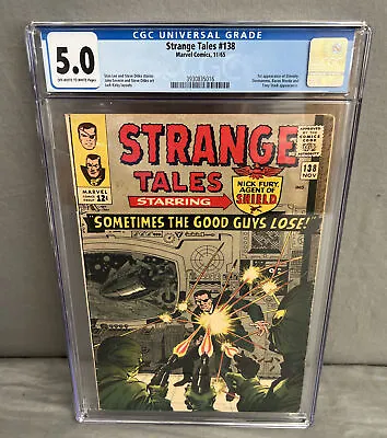 Buy Strange Tales #138 CGC 5.0 OWW 1st Appearance Of Eternity • 110.68£