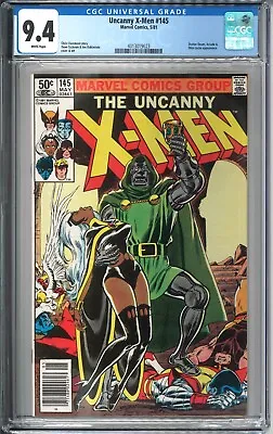 Buy Uncanny X-Men 145 CGC 9.4 NM WP 1981 Marvel Comics Doctor Doom Arcade Miss Locke • 98.56£