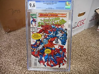 Buy Amazing Spiderman 379 Cgc 9.6 Maximum Carnage 7 Of 14 Venom WHITE Pgs NM MINT • 47.30£