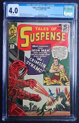 Buy Tales Of Suspense #46 🌜 CGC 4.0 WHITE PAGES 🌛 1st Crimson Dynamo 1963 Iron Man • 181.27£