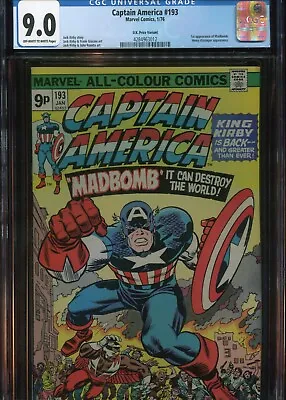 Buy Captain America #193 CGC 9.0 Uk Price Variant • 800£