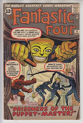 Buy Fantastic Four # 8  Vg/fn 5.0  Key 1st Puppet Master  Cents  1962 • 349.95£