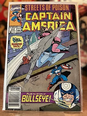 Buy CAPTAIN AMERICA 373  1990  Newsstand   Battlestar, Bullseye, Widow, Col. Jameson • 11.04£