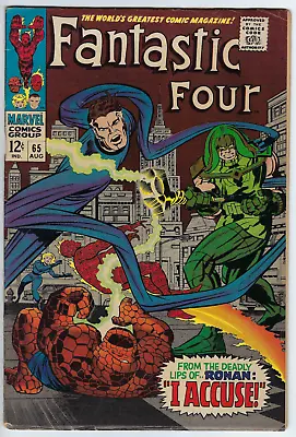 Buy Fantastic Four 65 (1967) F- 5.5 Kirby/Sinnott-c/a 1st Ronan/Supreme Intelligence • 55.96£