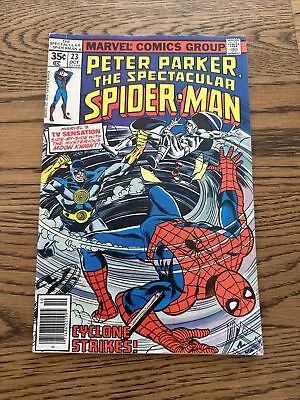 Buy Spectacular Spider-Man #23 (Marvel 1978) Cyclone Vs. Moon Knight Newsstand VF- • 5.50£