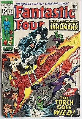 Buy Fantastic Four #99 June 1970 The Torch Goes Wild! The Inhumans Appearance • 19.99£