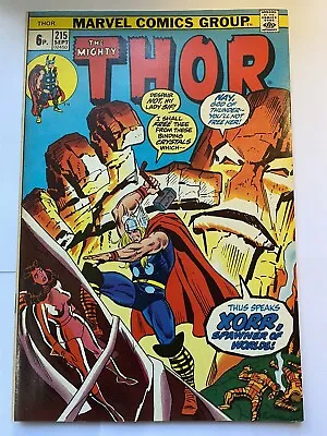 Buy THE MIGHTY THOR #215 Marvel Comics 1973 UK Price VF/NM • 7.95£