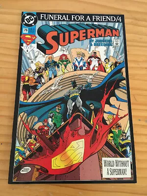 Buy Superman # 76 Vf+ Dc Comics 1992 Dan Jurgens Funeral For A Friend • 1.99£