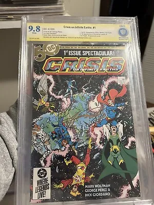 Buy 1985 DC Comics CRISIS ON INFINITE EARTHS 1 CBCS 9.8 SS Signed By GEORGE PEREZ L5 • 199.88£