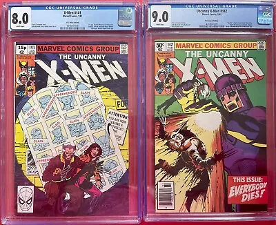 Buy Uncanny X-Men #141 CGC 8.0 + #142 CGC 9.0 Days Of Future Past 1st Rachel Summers • 249.95£