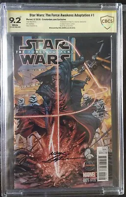 Buy Star Wars The Force Awakens Adaptation 1 CBCS Graded 9.2 Signed • 138.36£