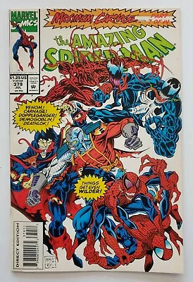 Buy Amazing Spider-Man #379 VF-  1ST SERIES!!! KEY CROSSOVER!!!  SWEET COPY!!! • 9.06£