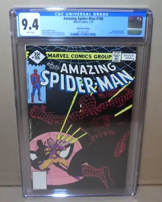 Buy Amazing Spider-man 188 Cgc 9.4 Marvel Comics Book Rare Whitman Variant (1979) • 127.92£
