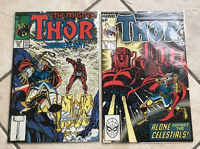 Buy Vintage Marvel Comics Mighty Thor Number 387 & 388 1st Exitar Celestial Eternals • 19.99£