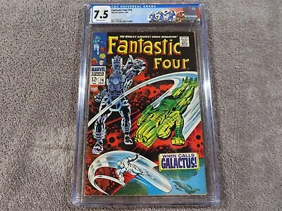 Buy 1968 MARVEL Comics FANTASTIC FOUR #74 SILVER SURFER / GALACTUS Cover - CGC 7.5 • 158.06£
