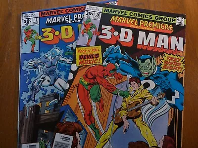 Buy Marvel Premiere #36, 37 - The 3-D Man (Marvel Comics 1977) VG Condition • 8.99£