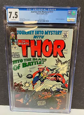 Buy Journey Into Mystery Thor  #117 CGC 7.5 Ow/w Enchantress App.  6/1965 • 220.91£